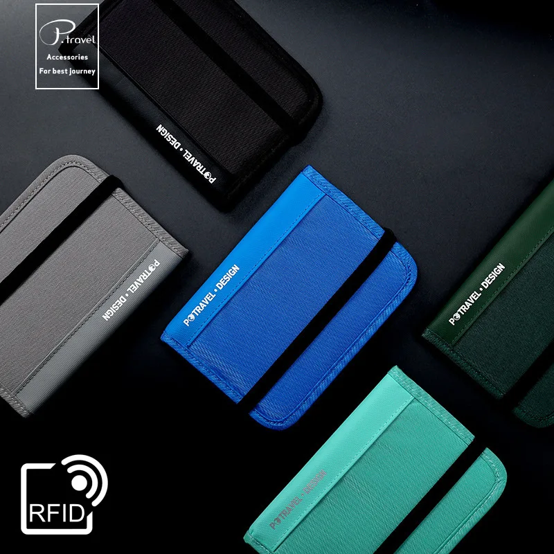 Card Top Loader - RFID トラベルウォレット パスポートホルダー クレジットカードオーガナイザー ジッパーポーチ ドキュメントオーガナイザー